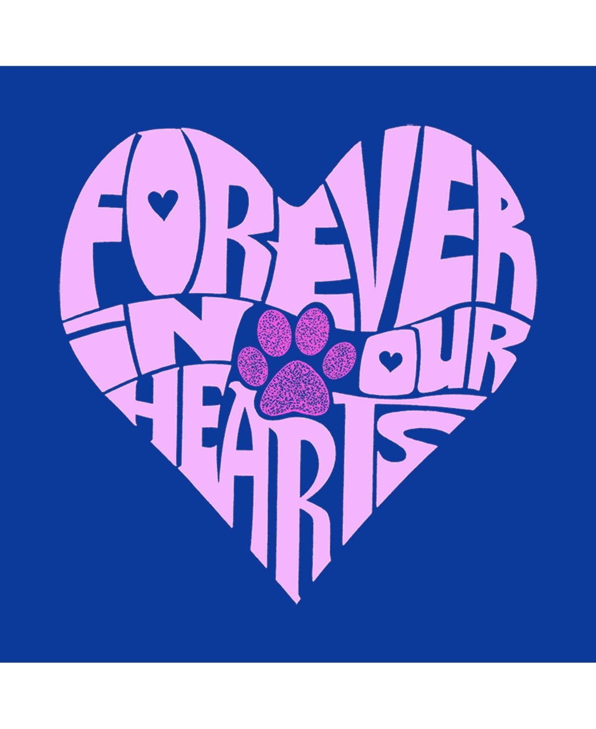 La Pop Art Girls Forever In Our Hearts Word Art Crewneck Sweatshirt