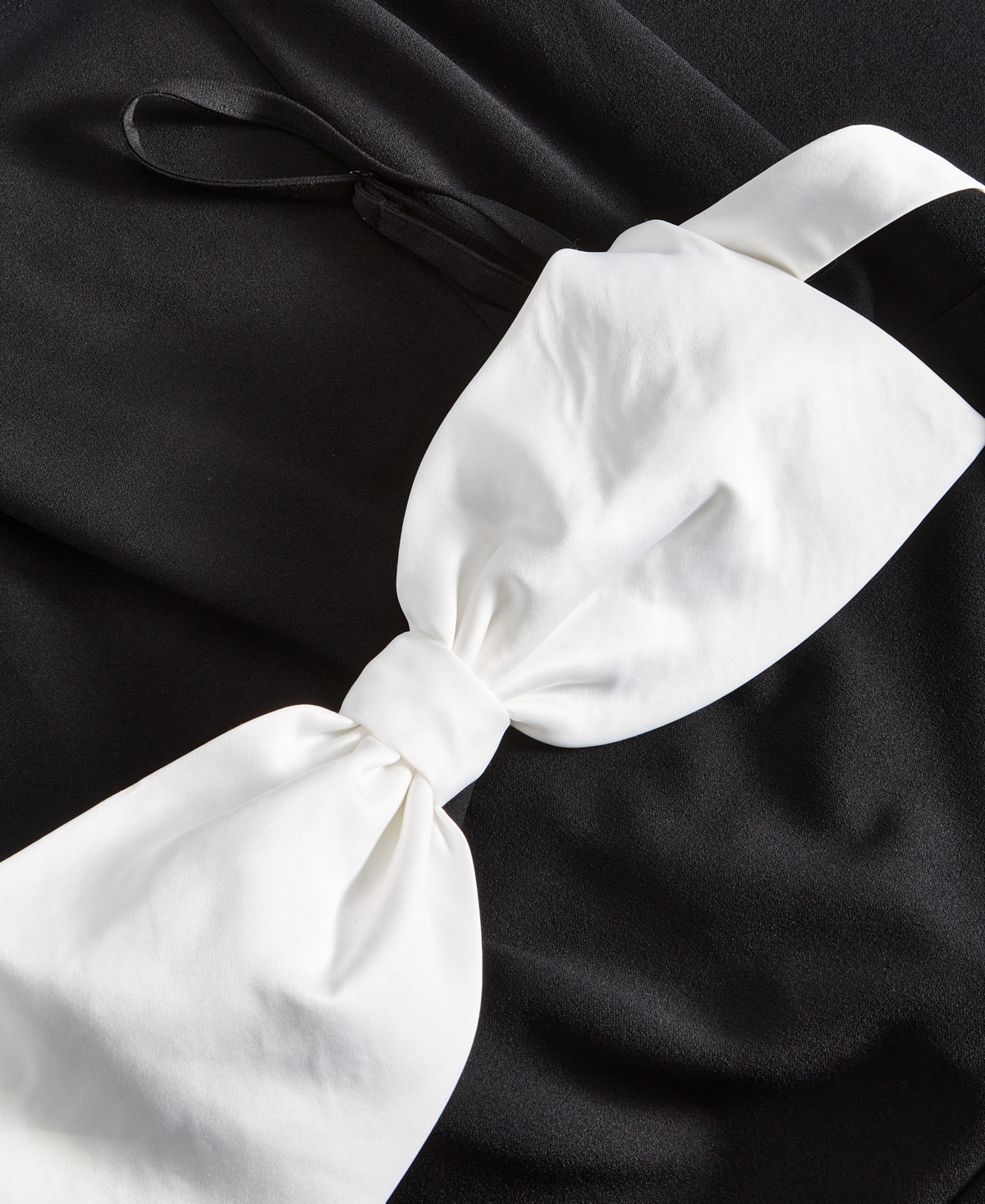 City Studios Trendy Plus Size Bow Sleeveless Fit & Flare Dress -whit