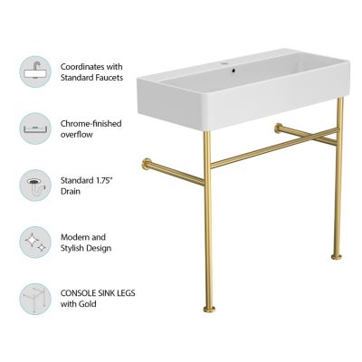  Bathroom Console Sink with Gold Legs