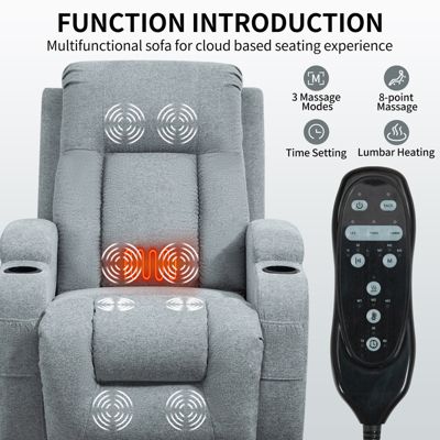 350lbs Power Lift Recliner with Massage & Heating