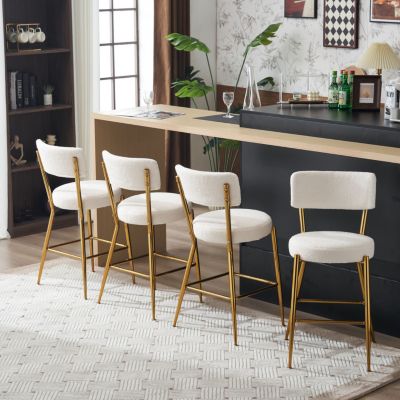 Modern teddy fabric bar stools - Stylish island seating
