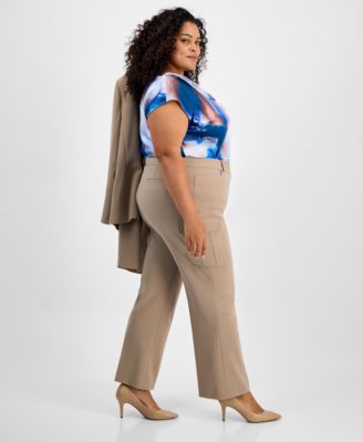 Plus Size Straight-Leg Cargo Pants