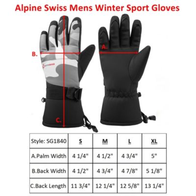 Mens Waterproof Ski Gloves Snowboarding 3M Thinsulate Winter Gloves