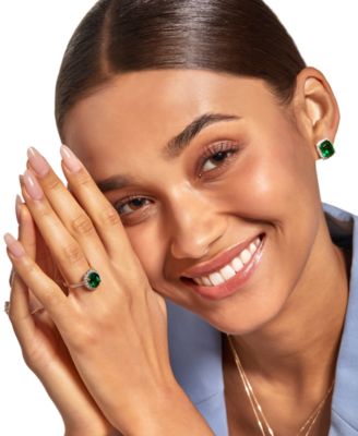 Lab Grown Emerald (2-5/8 ct. t.w.) & Lab Grown Diamond (1/2 ct. t.w.) Oval Halo Ring in 14k Gold