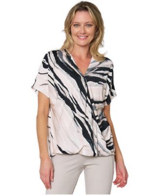 Women's V-Neck EcoVero Cross Front Blouse