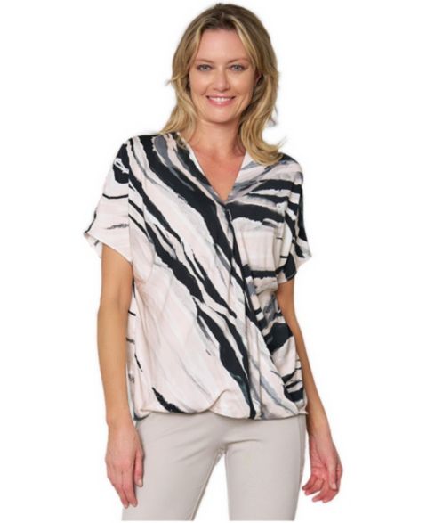Женская блузка Stella Carakasi V-Neck EcoVero Cross Front, цвет: С принтом