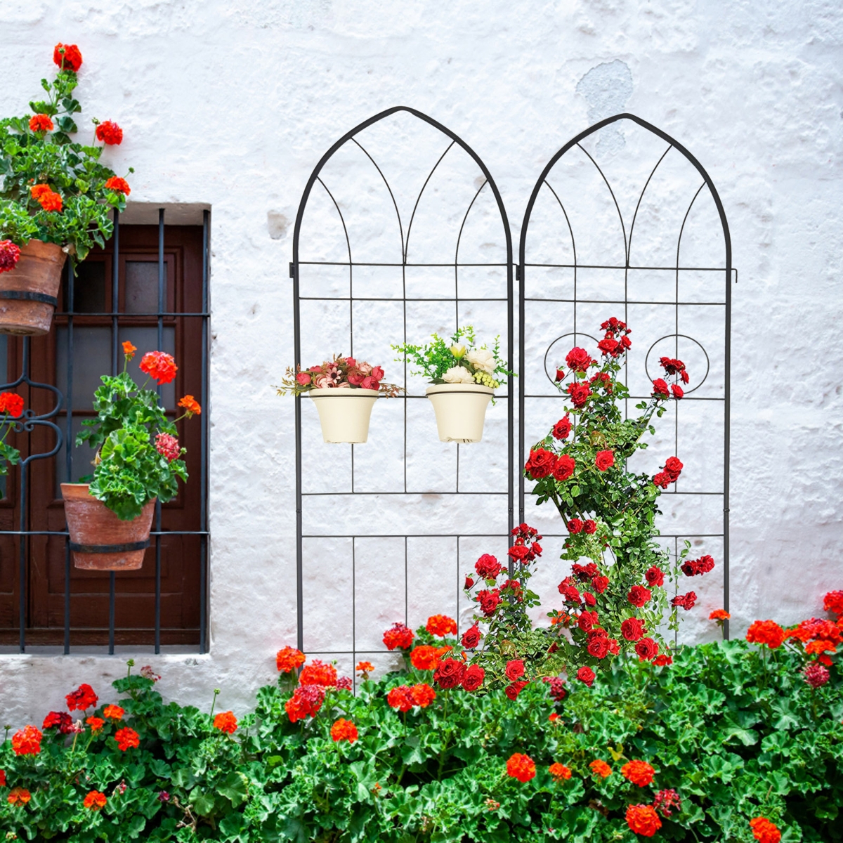 Streamdale 78.7" X 19.7" Metal Garden Trellis for Climbing Plants