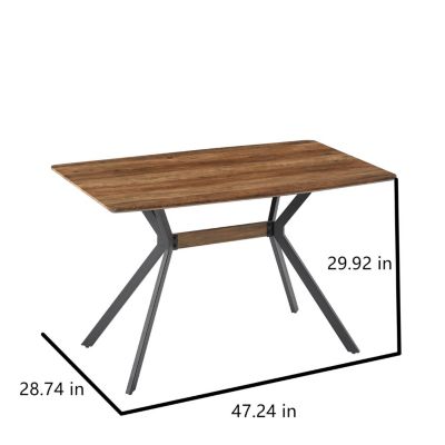  MDF Dining Table with Black Metal Legs