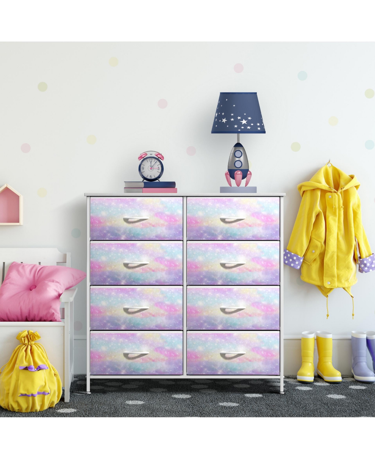 Sorbus 8 Drawers Dresser- Storage Unit with Steel Frame, Wood Top, Fabric Bins - for Bedroom, Closet, Office, and more