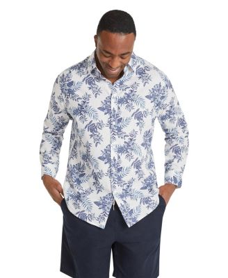Johnny Bigg Big & Tall Mykonos Linen Blend Shirt - Macy's