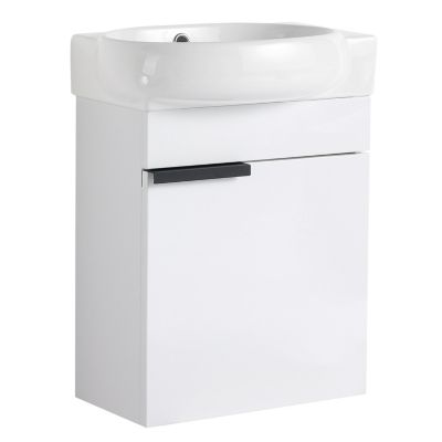 Soft Close Doors Bathroom Vanity With Sink, 16 Inch For Small Bathroom