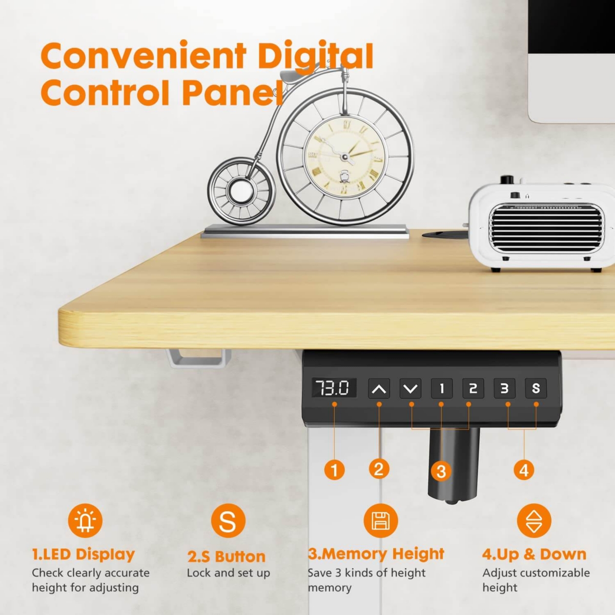 Streamdale Furniture Electric Height Adjustable Standing Desk, Sit To Stand Ergonomic Computer Desk, 40