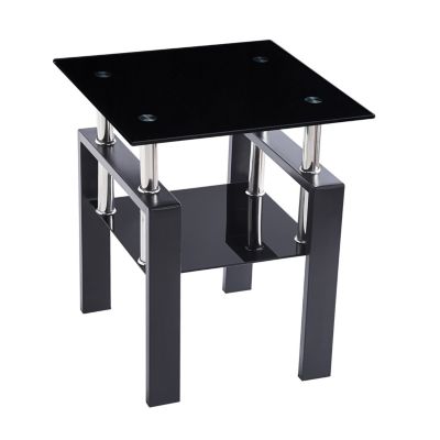 2-Layer Tempered Glass End Table