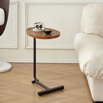 Streamdale Brown Cshaped Side Table, Small Sofa Table For Living Room