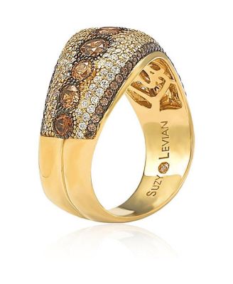 Suzy Levian Sterling Silver Cubic Zirconia 9 Stone Pave Ring