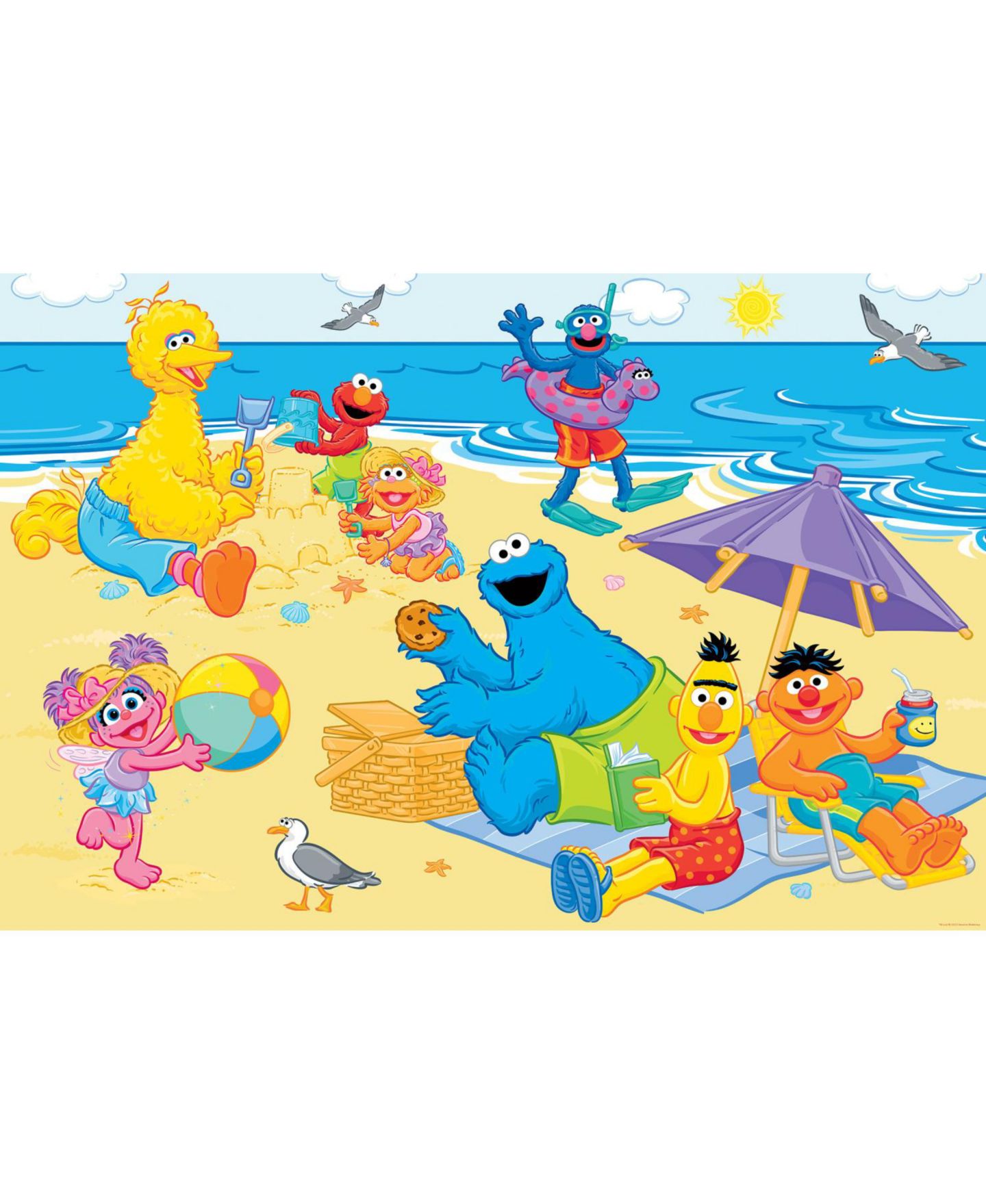 Детский пазл MasterPieces Puzzles Sesame Street Fun in The Sun 24-Piece Floor Puzzle, Ages 3+, цвет: Разноцветный — фото 2