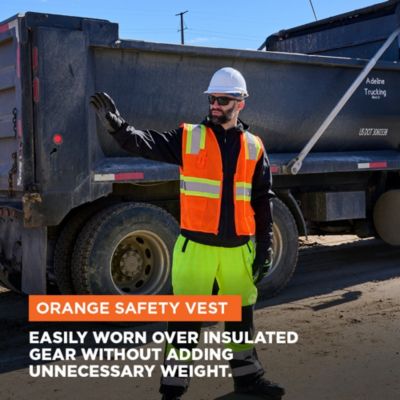 Men's Hi Vis Orange Safety Work Vest