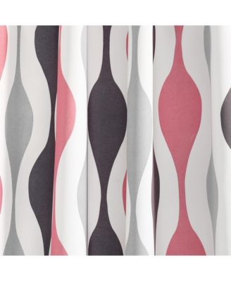 Mid Century Geo Light Filtering Window Curtain Panels