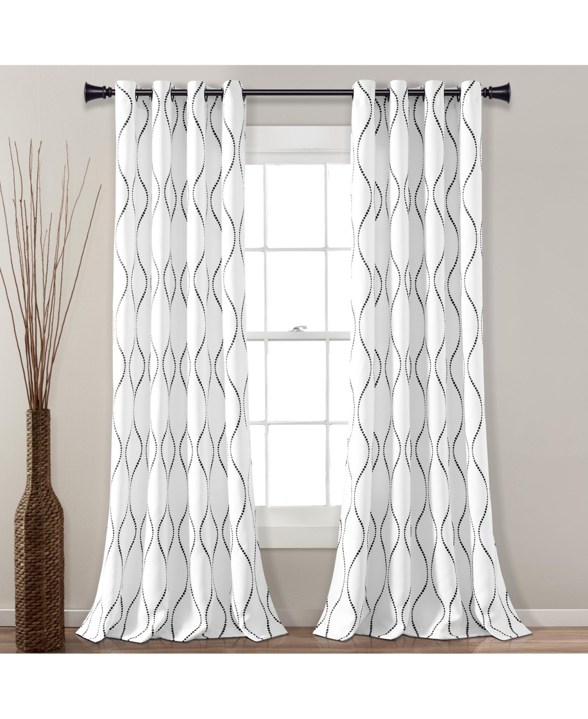 Lush Decor Swirl Light Filtering Window Curtain Panels