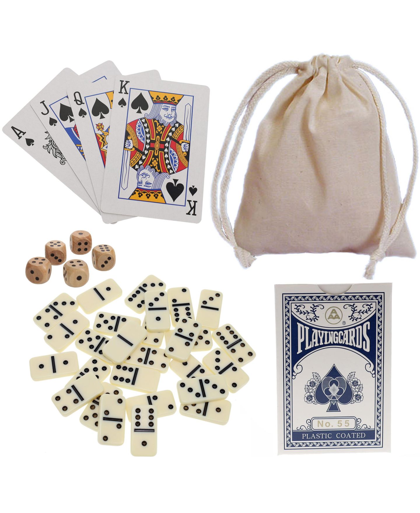 Детские игрушки Bobby Fischer WE Games Mini Double 6 Dominoes, Dice and Card Travel Game, цвет: Чёрный — фото 1