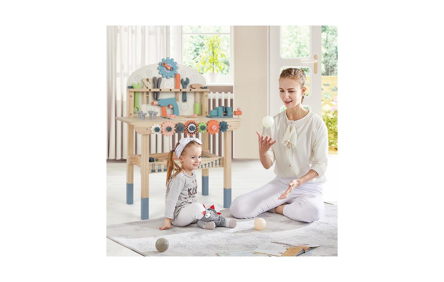 Детская игрушка Slickblue Kids Play Tool Workbench with Realistic Accessories for Pretend Play, цвет: Разноцветный — фото 8
