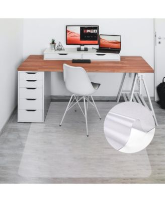 Clear Office Chair Mat for Hardwood 60"x46" Rectangle 2PCS Plastic Floor Protector for Rolling Desk Chairs 1/16" Thickness