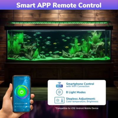 LED Aquarium Light 30–38 Inch with APP WiFi Control, Full Spectrum, Timer, Extendable Brackets for Freshwater Plant Tanks