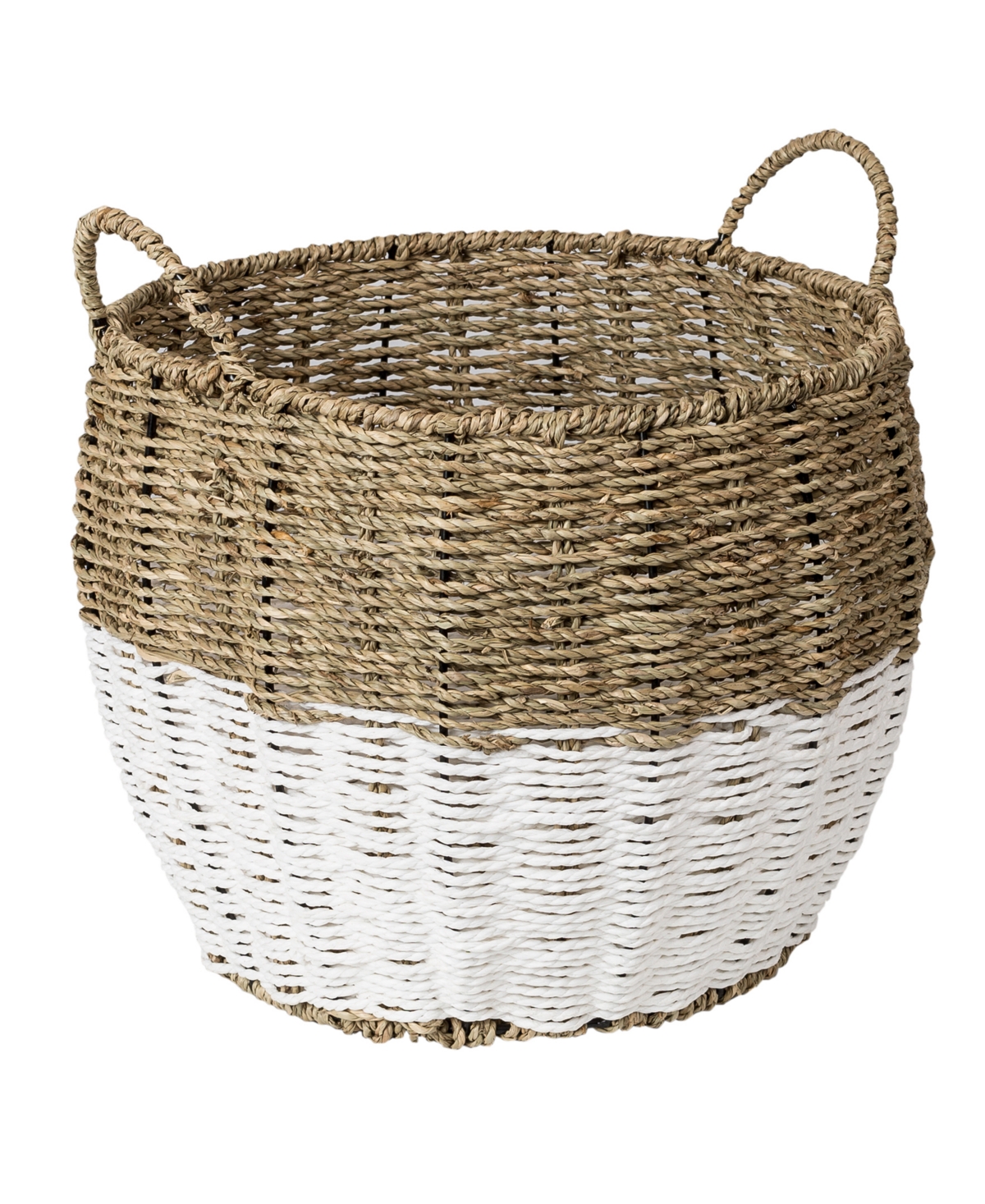 Honey Can Do Medium Round Nesting Seagrass Storage Basket with Handles