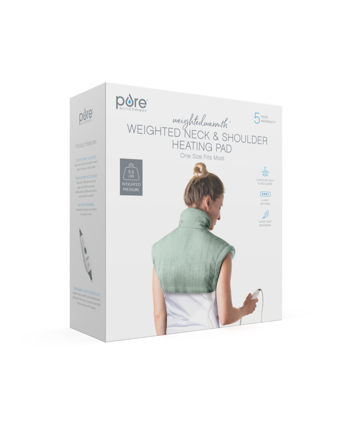 Pure Enrichment Weightedwarmth Weighted Neck And Shoulder Heating Pad In Mint
