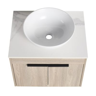Streamdale 24" Modern Design Float Bathroom Vanity With Ceramic Basin Set
