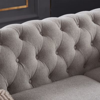 Chesterfield Sofa In Linen Fabric