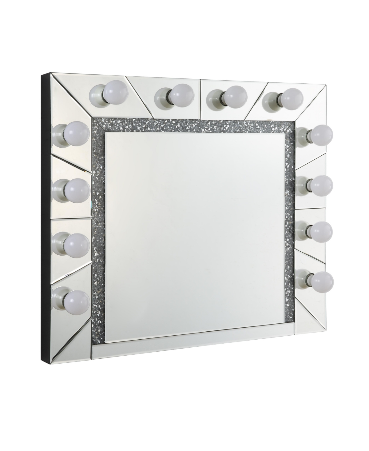 Noralie Accent Mirror Mirrored & Faux Diamonds - Silver