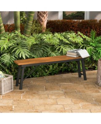 Folding Picnic Bench Set Rectangular Acacia Wood Dining Camping BBQ Benches