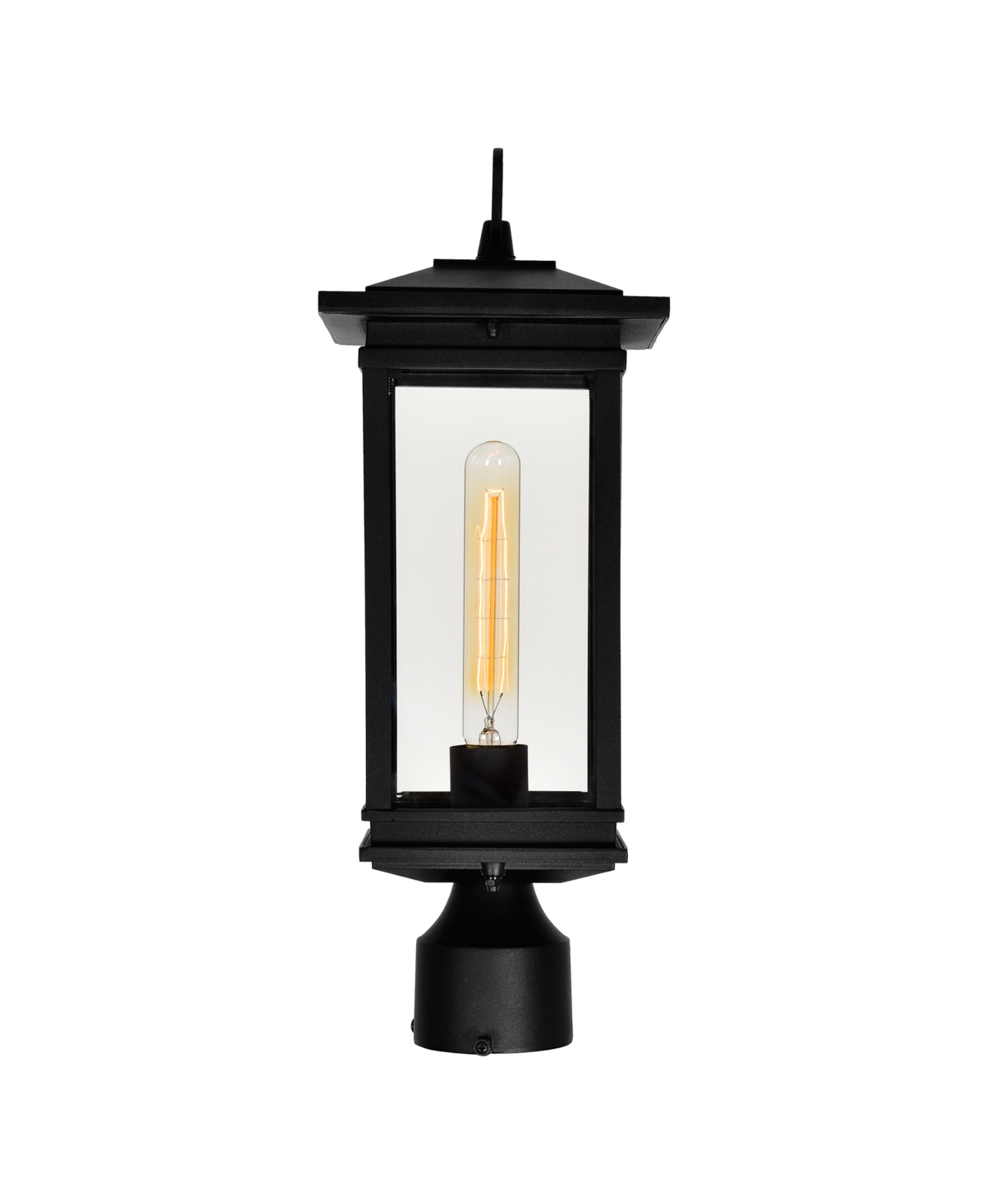 Cwi Lighting 17.5" Metal Oakwood 1 Light Outdoor Lantern Head In Black