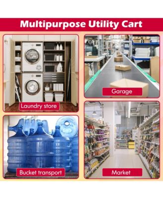 Folding Shopping Cart Utility Hand Truck with Rolling Swivel Wheels, Removable Bag &amp; Cozy Handle