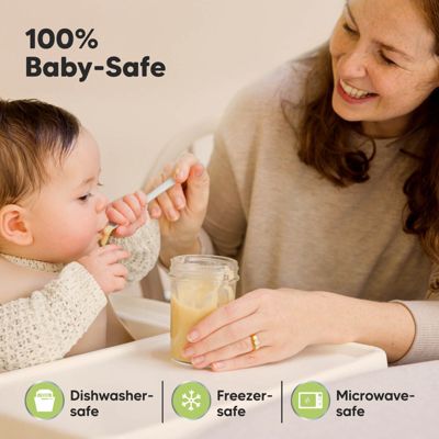 8pk Prep Baby Food Storage Containers, Leak-Proof, BPA Free Glass Baby Food Jars for Feeding