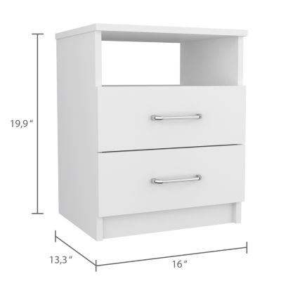 Brookline 2-Drawer 1-Shelf Rectangle Nightstand