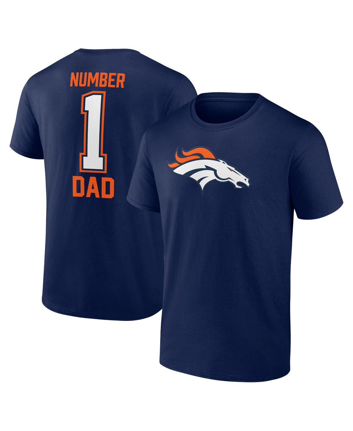 Fanatics Men's Navy Denver Broncos 1 Dad T-shirt In Denver Broncos