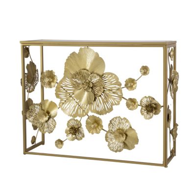 Console Table with Mirrored Glass Top, Modern Entryway Table