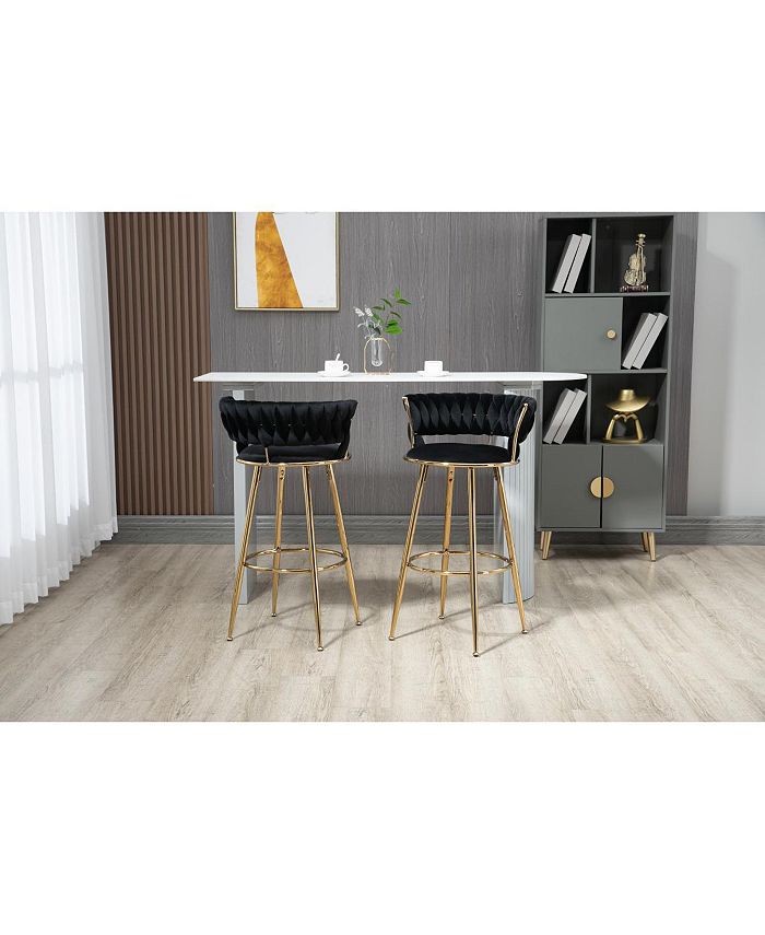 Simplie Fun Bar Stools With Back And Footrest Counter Height Bar Chairs ...