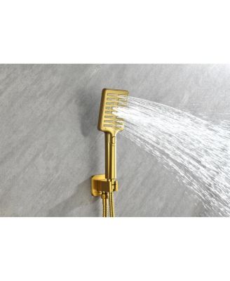 Wall Mounted Waterfall Rain Shower System With 3 Body Sprays & Handheld Shower