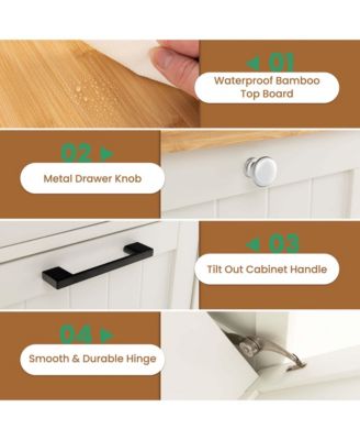 Laundry Cabinet Freestanding Basket Drawer Organizer Tilt Out Laundry Hamper