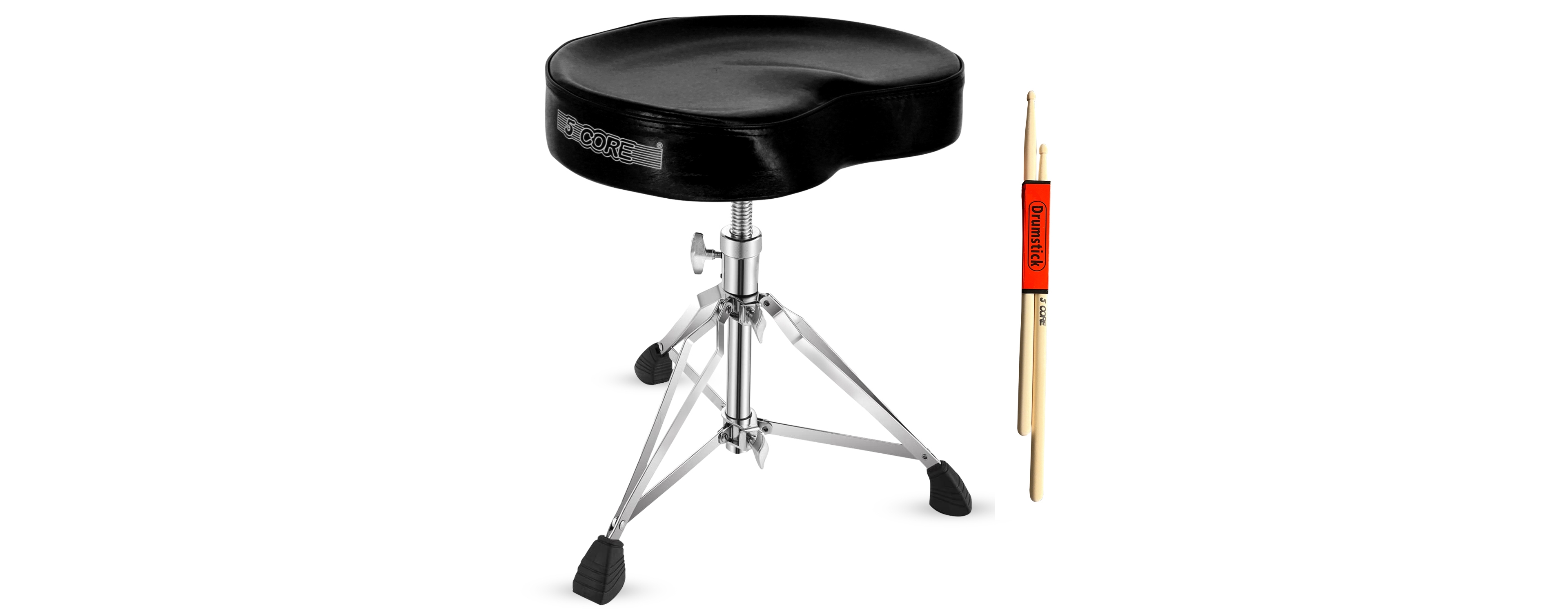 5 Core Drum Throne Padded Guitar Stool Adjustable Heavy Duty Music Chair Seat Universal for Adults & Kids with Anti Slip Rubber Feet