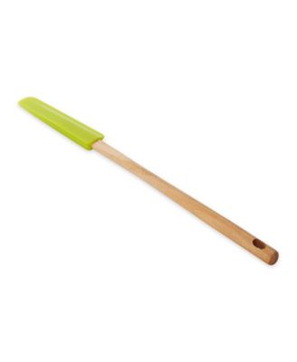 Silicone Wood 12x1" Green Skinny Spatula