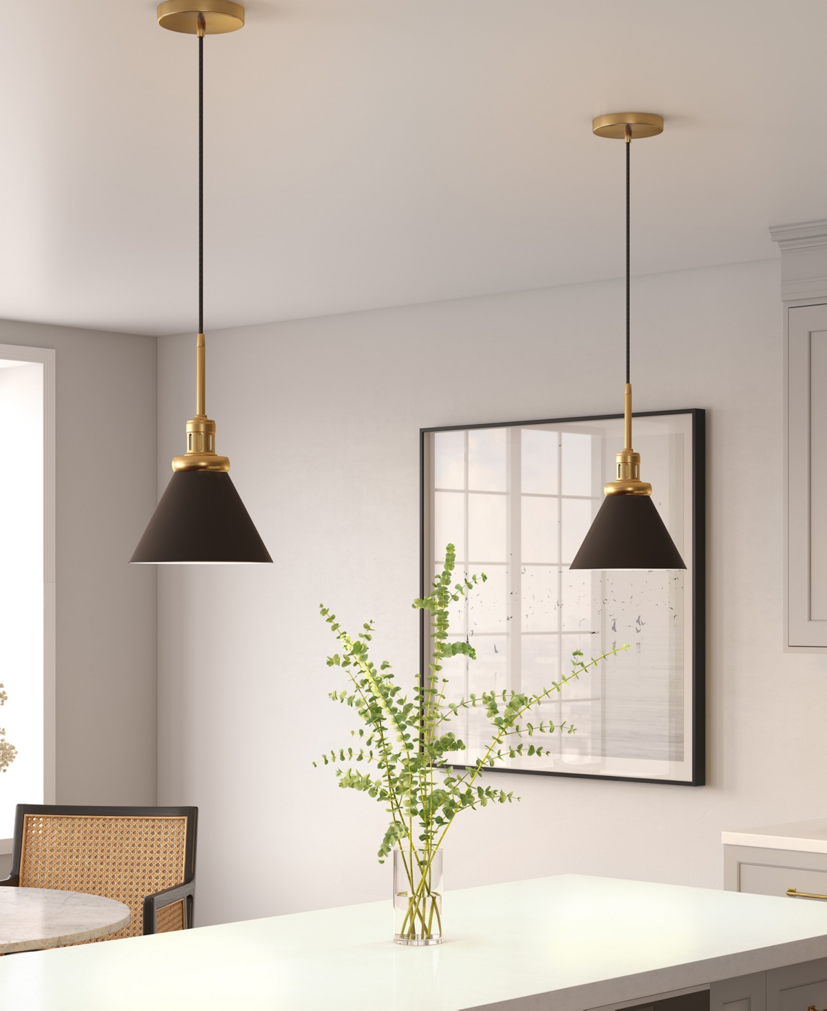 Hudson & Canal Zeno 8.5" Wide Pendant With Metal Shade In Blackened Bronze