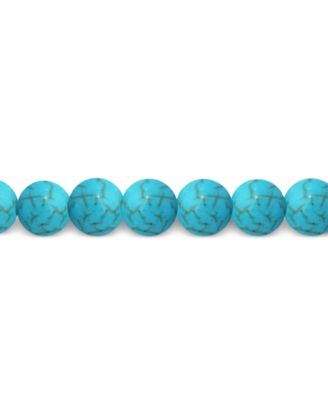 Howlite Chrysocolla & Enamel Flower Bead Stretch Bracelet in 18k Gold-Plated Sterling Silver, Created for Macy's