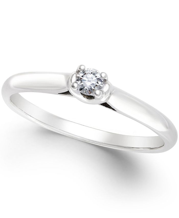 Macy s Diamond Promise Ring in 10k White or Yellow Gold 1 10 ct