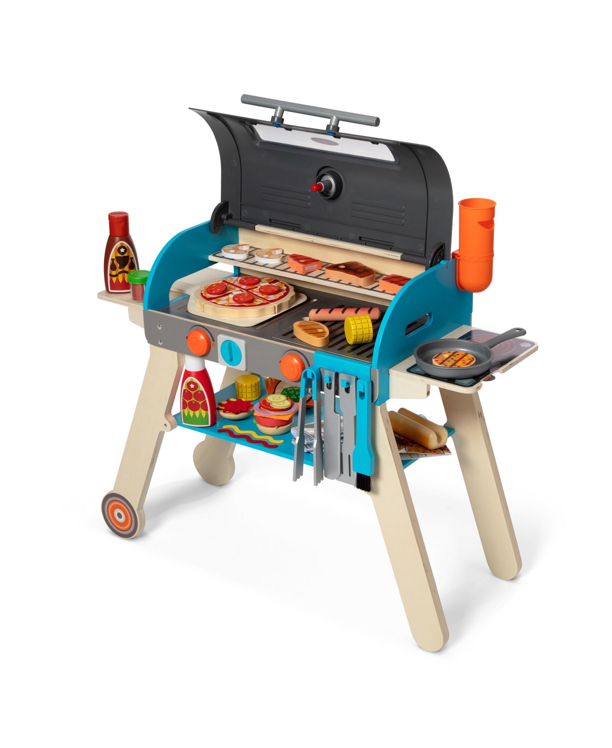 Melissa & Doug Deluxe Grill Pizza Oven Playset In Multi-color