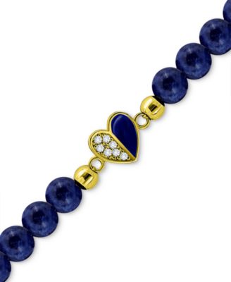 Sodalite Bead & Cubic Zirconia Heart Stretch Bracelet, Created for Macy's