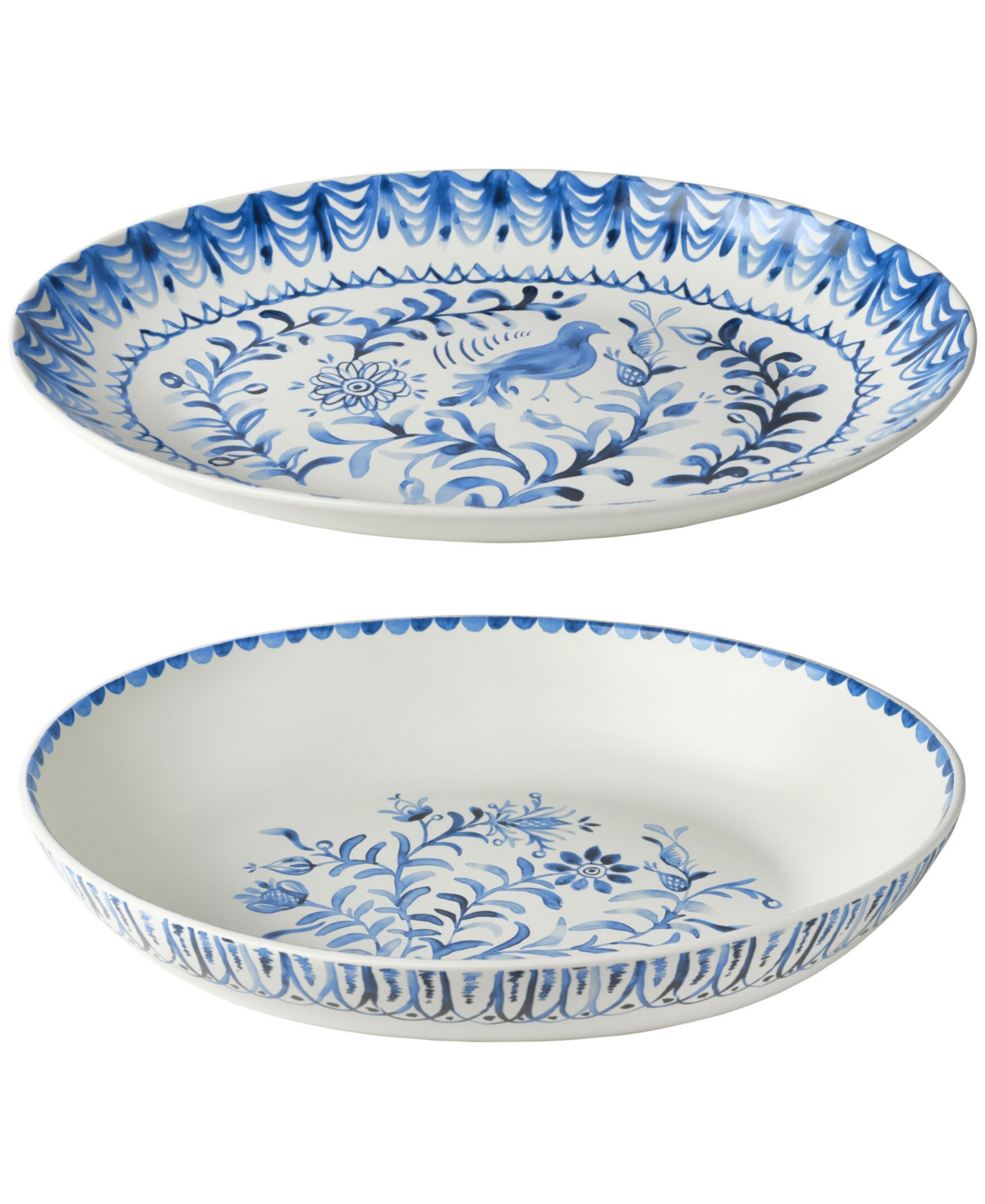 Fitz And Floyd Sicily Serve Bowl & Platter Set In Blue